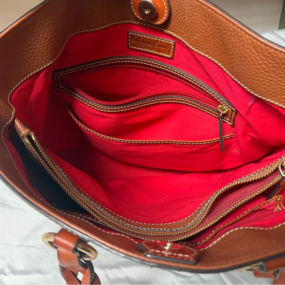Dooney & Bourke medium brown Leather Tote with Brown Straps - Picture 7 of 10